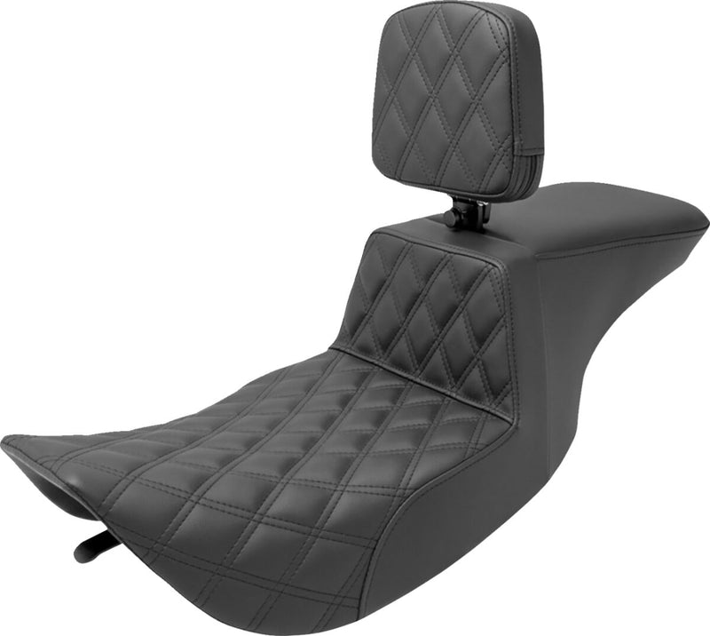 Saddlemen Tour Step-up Seat - Saddlehyde™, Each, 2-Up Seat - Black for Harley-Davidson Touring 1997-2007