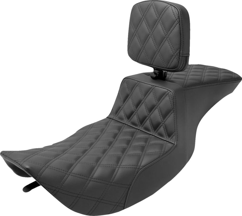 Saddlemen Tour Step-up Seat - Saddlehyde™, Each, 2-Up Seat - Black for Harley-Davidson Touring 1997-2007