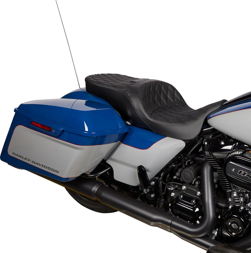 Drag Specialties Seats Freedom Touring Seat Black 2-Up Seat Vinyl #0801-1481