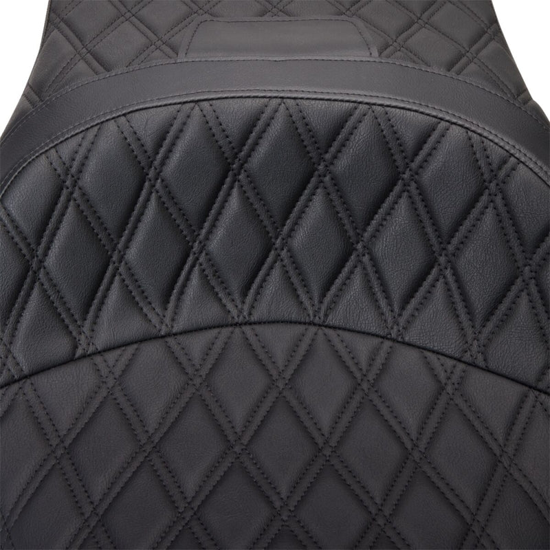 Drag Specialties Seats Freedom Touring Seat Black 2-Up Seat Vinyl #0801-1481