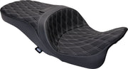 Drag Specialties Seats Freedom Touring Seat Black Silver 2-Up Seat Vinyl