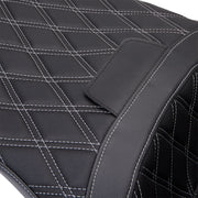 Drag Specialties Seats Freedom Touring Seat Black Silver 2-Up Seat Vinyl #0801-1482
