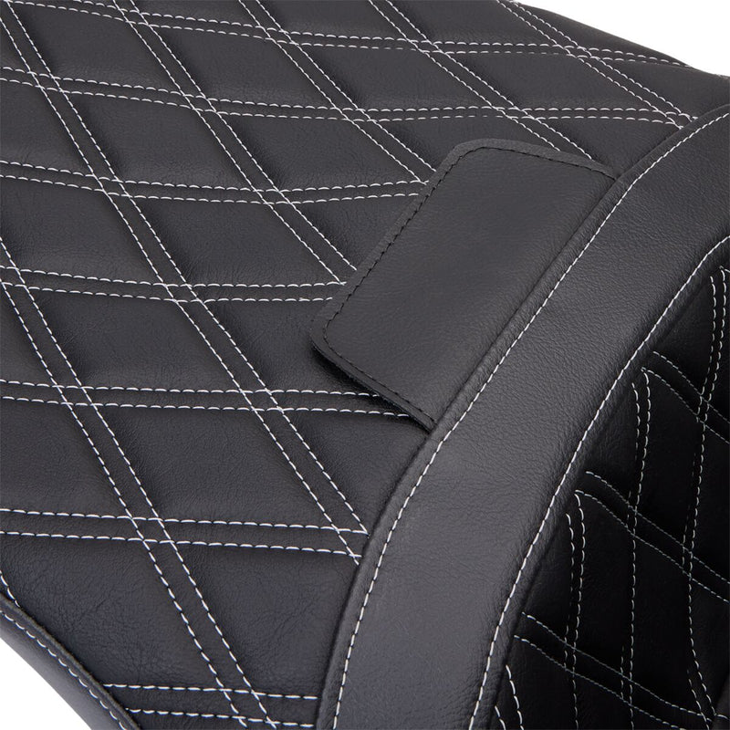 Drag Specialties Seats Freedom Touring Seat Black Silver 2-Up Seat Vinyl #0801-1482