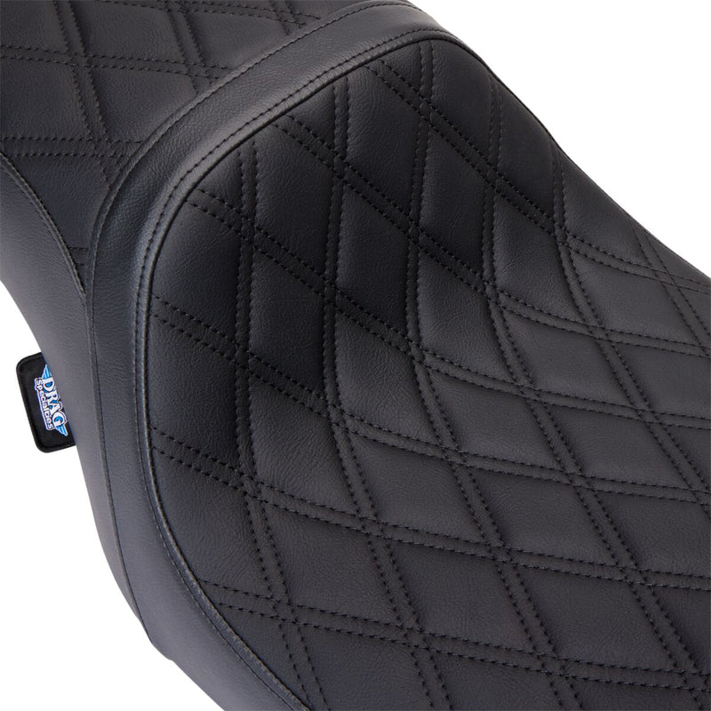 Drag Specialties Seats Performance Predator 2-Up Seat Black Vinyl #0801-1490