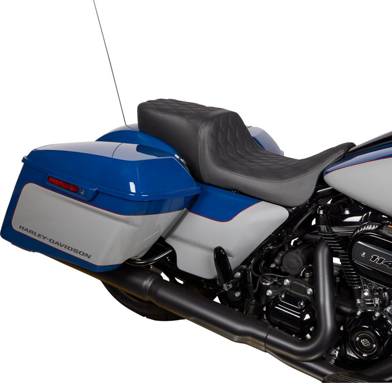 Drag Specialties Seats Performance Predator 2-Up Seat Black Vinyl #0801-1490