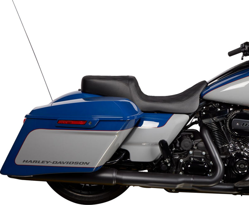 Drag Specialties Seats Performance Predator 2-Up Seat Black Vinyl #0801-1490