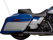 Drag Specialties Black Predator 2-Up Vinyl Double Diamond Seat w/Silver Stitching for 2009-2024 Harley-Davidson Trike and 2008-2025 Harley-Davidson Touring Motorcycles