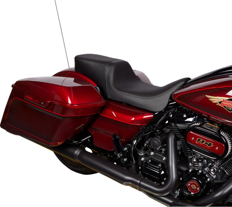 Drag Specialties Seats Performance Predator 2-Up Seat Black Leather Vinyl #08801-1495