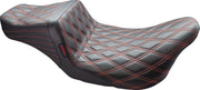 Le Pera Tailwhip Seat Black Red 2-Up Seat BikerTec #LK-587DD-RED