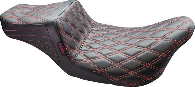 Le Pera Tailwhip Seat Black Red 2-Up Seat BikerTec