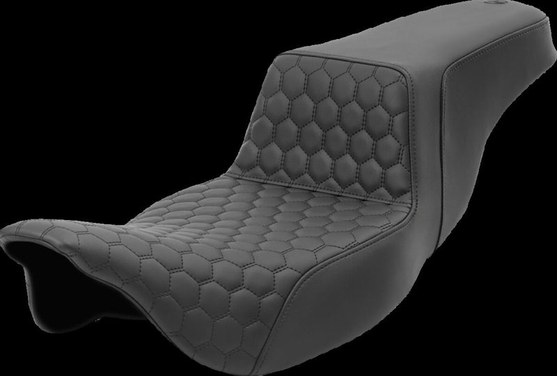 Saddlemen Honeycomb Step-up Seat - Each, Saddlehyde™, 2-Up Seat - Black for Harley-Davidson Touring 2008-2024