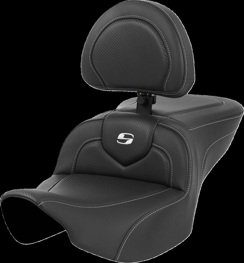 Saddlemen Roadsofa™ Carbon Fiber Seat - Saddlehyde™, 2-Up Seat, Each - Black for Harley-Davidson Touring 2023-2026