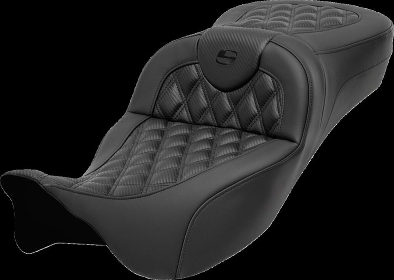Saddlemen Roadsofa™ Seat - Leather /  Saddlehyde™, Each, 2-Up Seat - Black for Harley-Davidson Touring & Trike 2008-2024