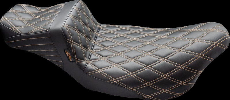 Le Pera Tailwhip Daddy Long Legs Seat for 2008-2025 Harley-Davidson Black Brown 2-Up Seat BikerTec #LK-587DLDD-CHET