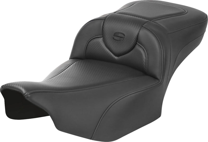 Saddlemen Roadsofa™ Extended Reach Seat - Leather /  Saddlehyde™, One-Piece - Black for Harley-Davidson Touring 2023-2026