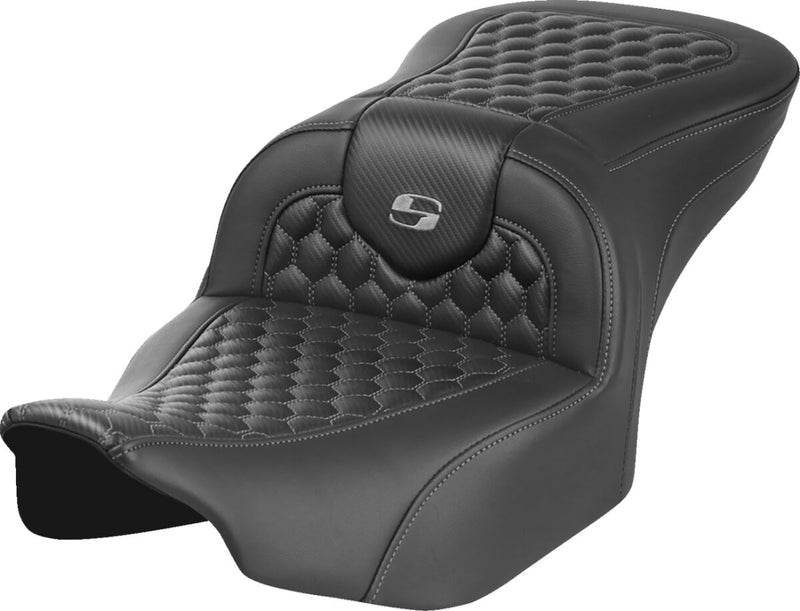 Saddlemen Honeycomb Roadsofa™ Seat - Each, One-Piece, Saddlehyde™ - Black / Gray for Harley-Davidson Touring 2023-2026