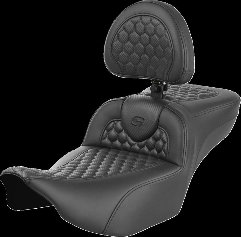Saddlemen Roadsofa™ Extended Reach Seat - Saddlehyde™, One-Piece - Black for Harley-Davidson Touring 2023-2026