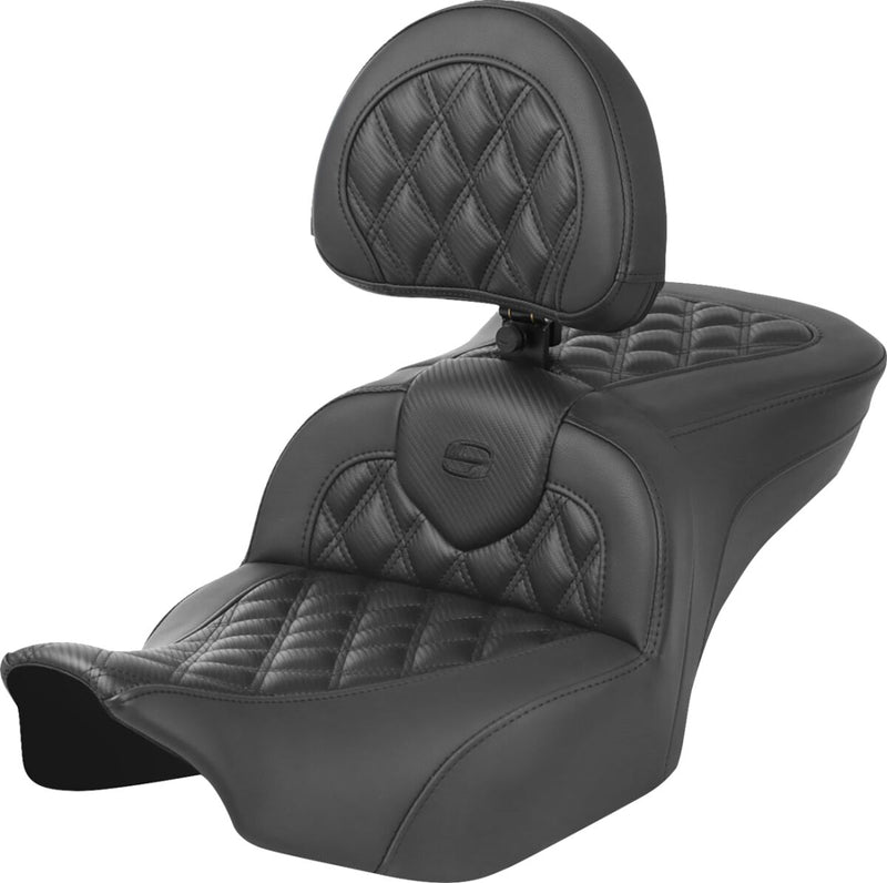 Saddlemen Roadsofa™ Lattice Stitch Seat - Saddlehyde™, One-Piece, Each - Black for Harley-Davidson Touring 2023-2026