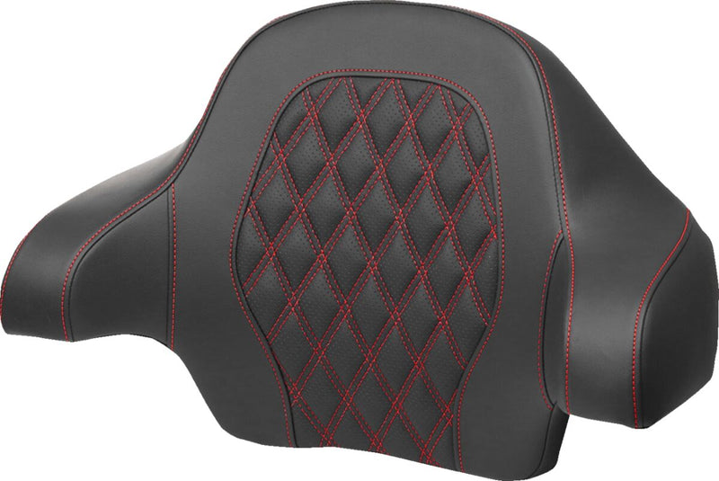 Saddlemen Tour Pak® Backrest Pad - Roadsofa™, Each, Leather /  Saddlehyde™ - Black / Red for Harley-Davidson Touring 2008-2024