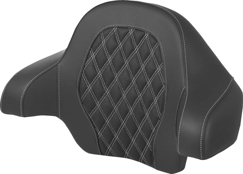 Saddlemen Tour Pak® Backrest Pad for 2008-2023 Harley-Davidson Roadsofa™ Black White Tour-Pak® Leather Saddlehyde™ #814-07-18406