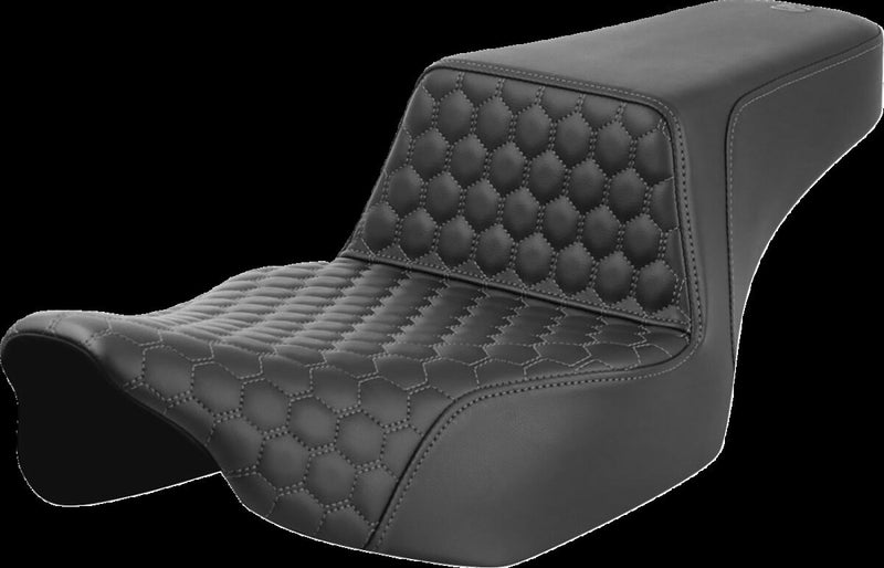 Saddlemen Honeycomb Step-up Seat - Each, 2-Up Seat, Saddlehyde™ - Black / Gray for Harley-Davidson Touring 2023-2026
