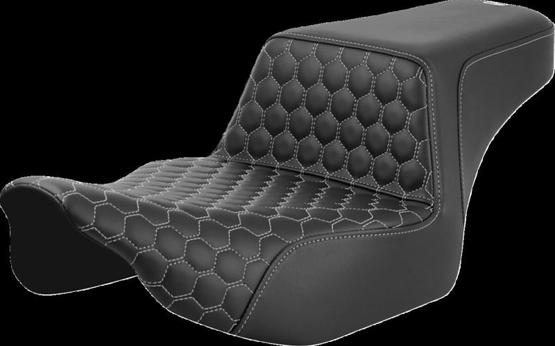 Saddlemen Honeycomb Step-up Seat - Each, Saddlehyde™, 2-Up Seat - Black / Silver for Harley-Davidson Touring 2023-2026