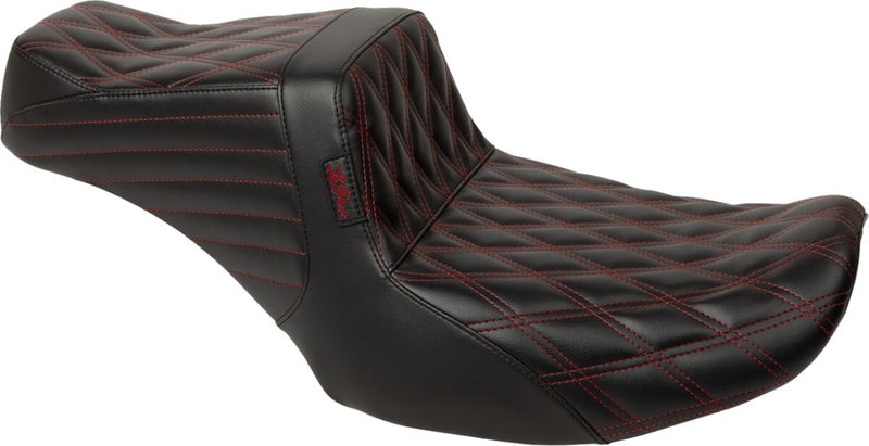 Le Pera Tailwhip Seat Black Red 2-Up Seat BikerTec