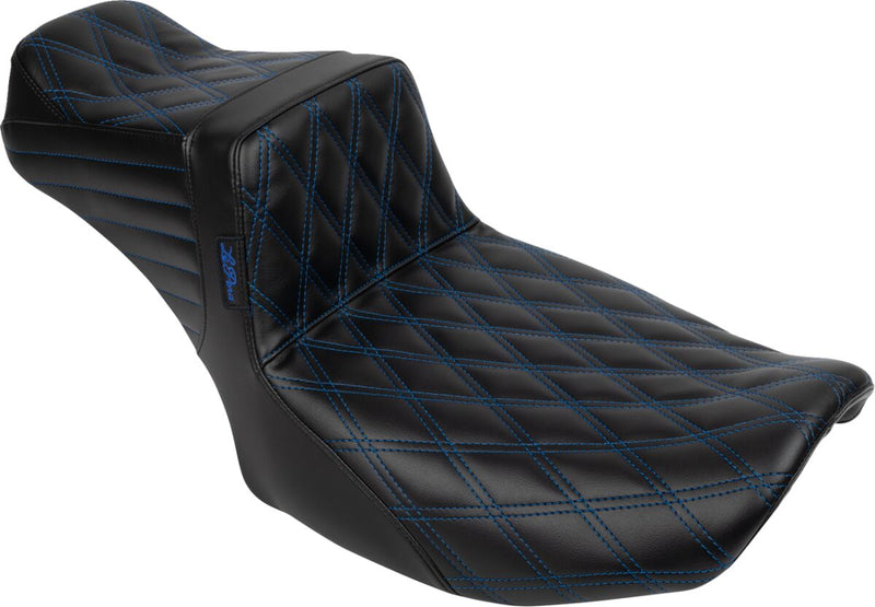 Le Pera Tailwhip Daddy Long Legs Seat Black Blue 2-Up Seat BikerTec