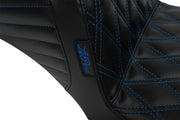 Le Pera Tailwhip Daddy Long Legs Seat Black Blue 2-Up Seat BikerTec Each