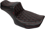 Le Pera Tailwhip Daddy Long Legs Seat Black Red 2-Up Seat BikerTec #LV-587DLDD-R01