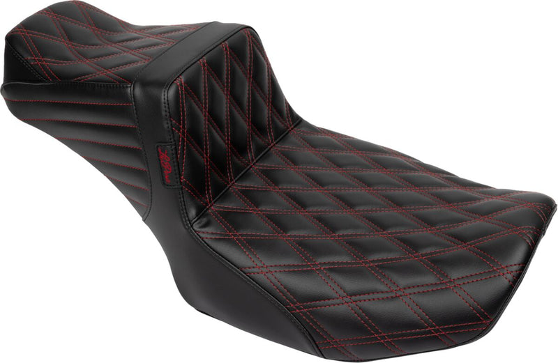 Le Pera Tailwhip Daddy Long Legs Seat Black Red 2-Up Seat BikerTec #LV-587DLDD-R01