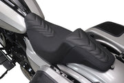 Mustang Kodlin Signature Series Squareback™ Seat for 2009-2025 Harley-Davidson Black Grey 2-Up Seat One-Piece Vinyl #76324GM