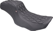 Mustang Double Diamond Squareback Seat for 2023-2026 Harley-Davidson Black 2-Up Seat One-Piece Vinyl #88415