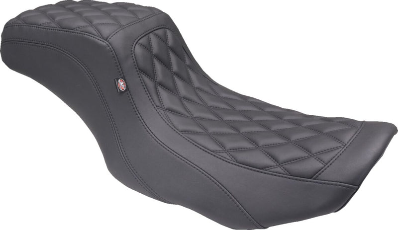 Mustang Double Diamond Squareback Seat for 2023-2026 Harley-Davidson Black 2-Up Seat One-Piece Vinyl #88415