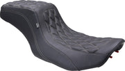 Mustang Double Diamond Squareback Seat for 2023-2026 Harley-Davidson Black 2-Up Seat One-Piece Vinyl #88415GM