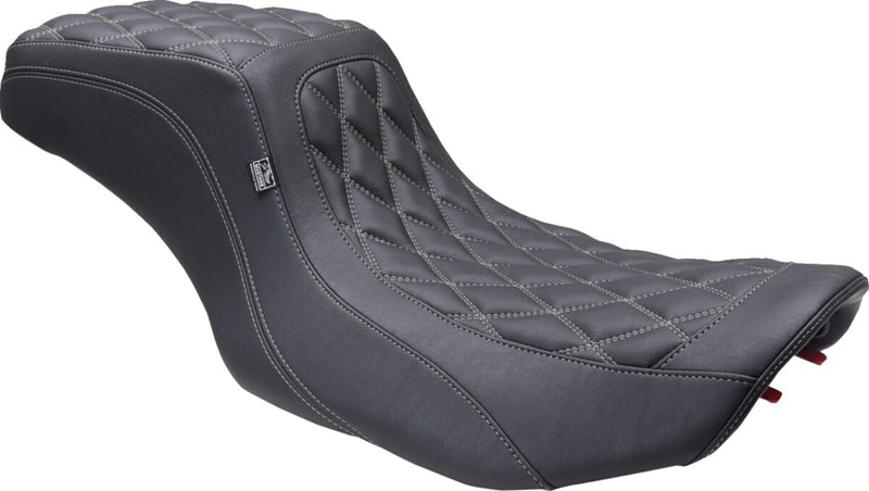Mustang Double Diamond Squareback Seat for 2023-2026 Harley-Davidson Black 2-Up Seat One-Piece Vinyl #88415GM