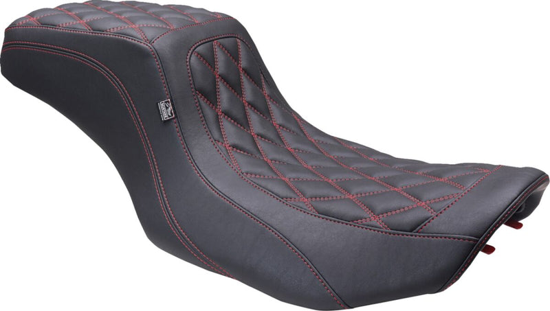 Mustang Double Diamond Squareback Seat for 2023-2026 Harley-Davidson Black 2-Up Seat One-Piece Vinyl #88415DC