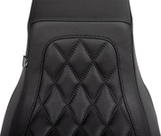 Mustang Double Diamond Squareback Seat for 2023-2026 Harley-Davidson Black 2-Up Seat One-Piece Vinyl Each