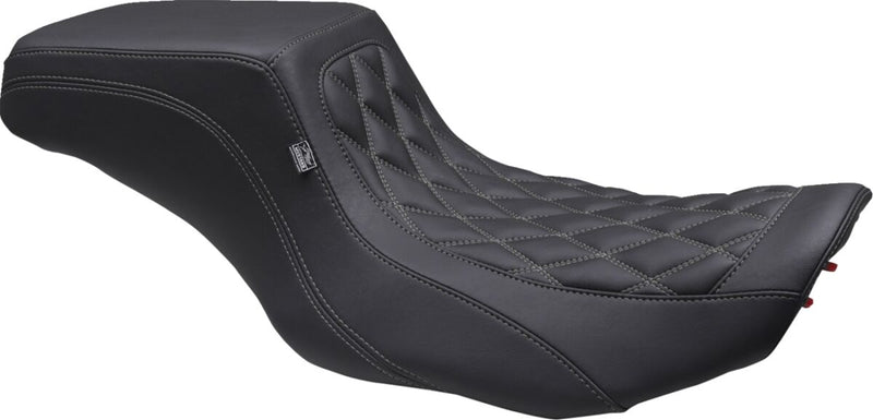 Mustang Double Diamond Squareback Seat for 2023-2026 Harley-Davidson Black 2-Up Seat One-Piece Vinyl #88416GM