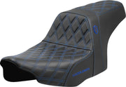 Saddlemen Pro Series SDC Performance Grip Seat for 2023-2026 Harley-Davidson Black Blue 2-Up Seat Saddlehyde™ #SC82307D1