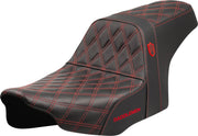 Saddlemen Pro Series SDC Performance Grip Seat for 2023-2026 Harley-Davidson Black Red 2-Up Seat Saddlehyde™ #SC82307D4