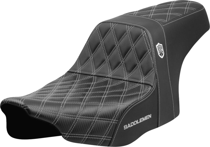 Saddlemen Pro Series SDC Performance Grip Seat for 2023-2026 Harley-Davidson Black Silver 2-Up Seat Saddlehyde™ #SC82307D5