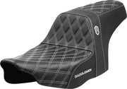 Saddlemen Pro Series SDC Performance Grip Seat for 2023-2026 Harley-Davidson Black White 2-Up Seat Saddlehyde™