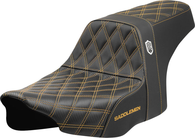 Saddlemen Pro Series SDC Performance Grip Seat for 2023-2026 Harley-Davidson Black Gold 2-Up Seat Saddlehyde™ #SC82307D7