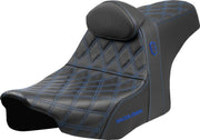 Saddlemen Pro Series SDC Performance Grip Seat for 2023-2026 Harley-Davidson Black Blue 2-Up Seat Saddlehyde™ #SC82307DB1
