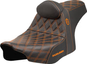 Saddlemen Pro Series SDC Performance Grip Seat for 2023-2026 Harley-Davidson Black Orange 2-Up Seat Saddlehyde™