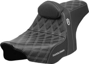 Saddlemen Pro Series SDC Performance Grip Seat for 2023-2026 Harley-Davidson Black Silver 2-Up Seat Saddlehyde™ #SC82307DB5
