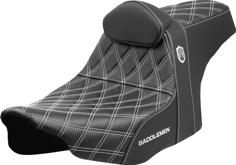 Saddlemen Pro Series SDC Performance Grip Seat for 2023-2026 Harley-Davidson Black White 2-Up Seat Saddlehyde™ #SC82307DB6