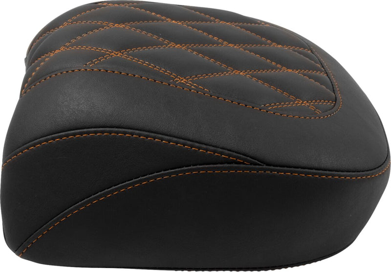 Mustang Wide Tripper™ Passenger Seat for 2023-2026 Harley-Davidson Black Orange Polyurethane Vinyl #88511MO