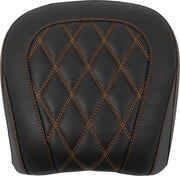 Mustang Wide Tripper™ Passenger Seat for 2023-2026 Harley-Davidson Black Orange Polyurethane Vinyl #88511MO